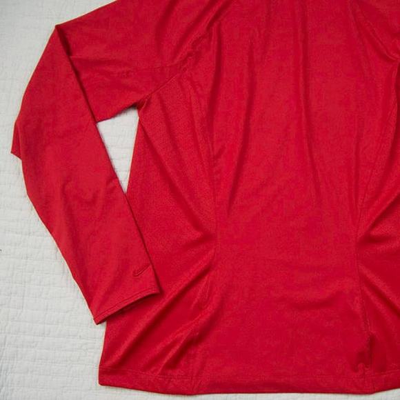 Nike Dri-Fit Golf Tour PGA Activewear Bright Red Flap Collar V-Neck Pullover L - Picture 10 of 12